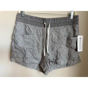 NWT Athleta Gray Cabo Linen 4” Shorts – Size 14